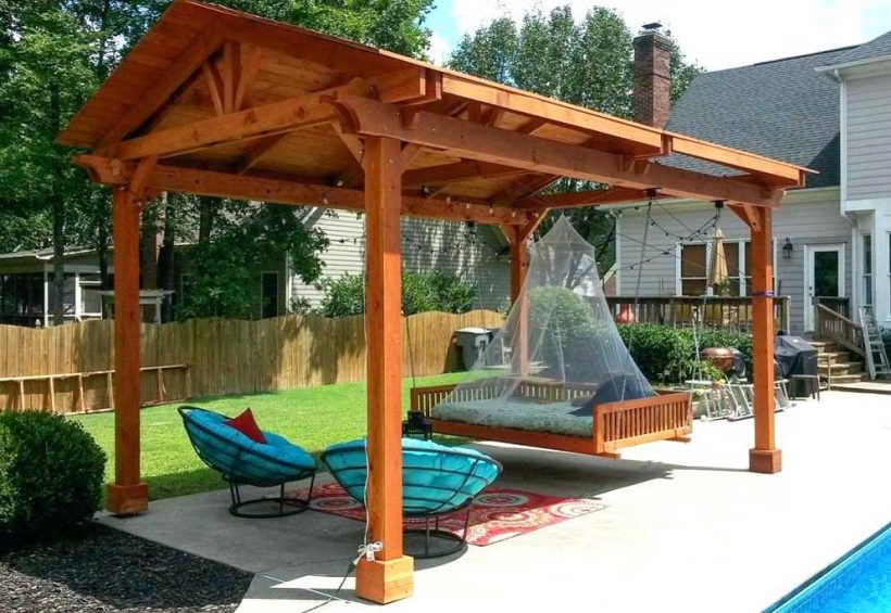 Wooden Freestanding Patio Cover on Budget