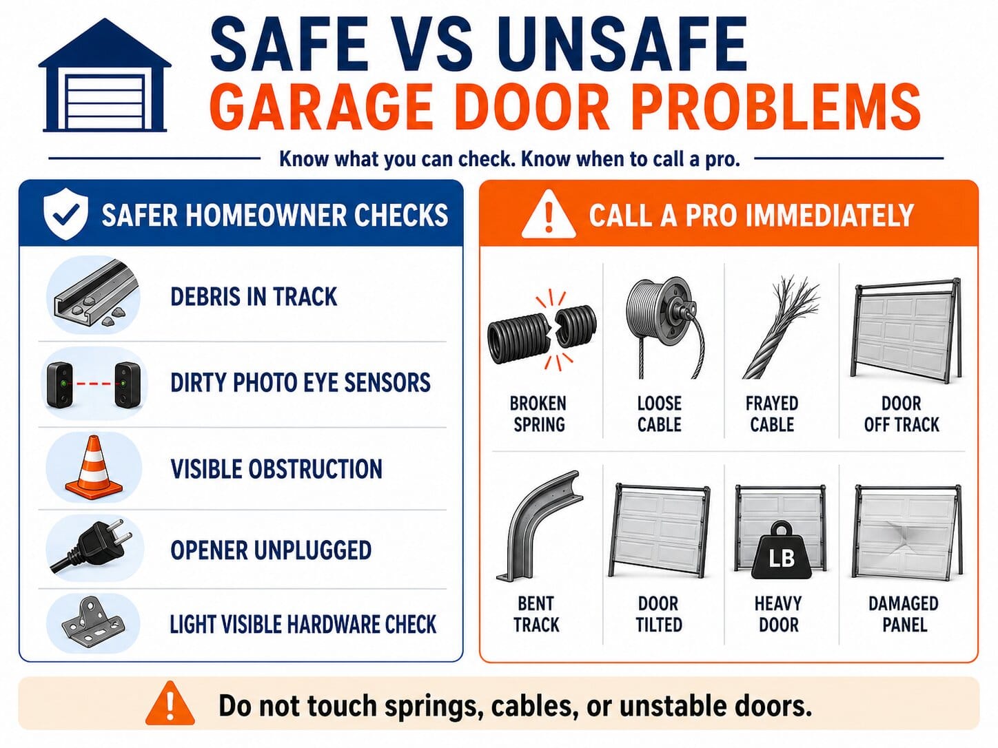 Safe vs Unsafe Garage Door Problems