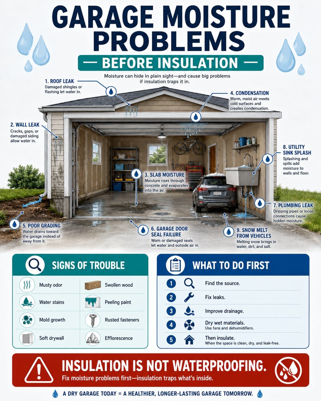 Garage Moisture Problems Before Insulation