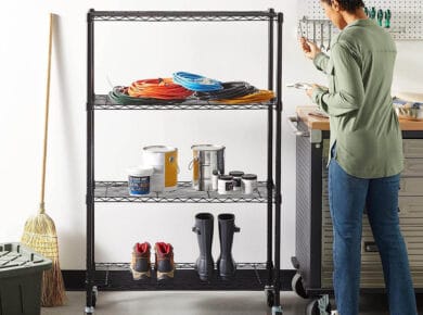 Amazon Basics 4-Shelf Adjustable, Heavy Duty Storage Shelving Unit