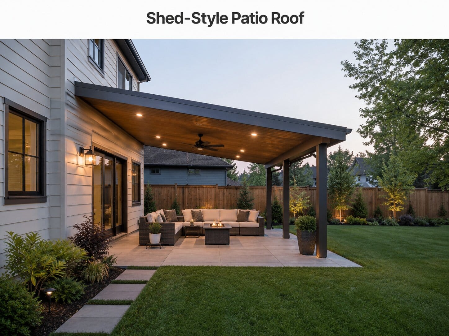 1. Shed-Style Patio Roof