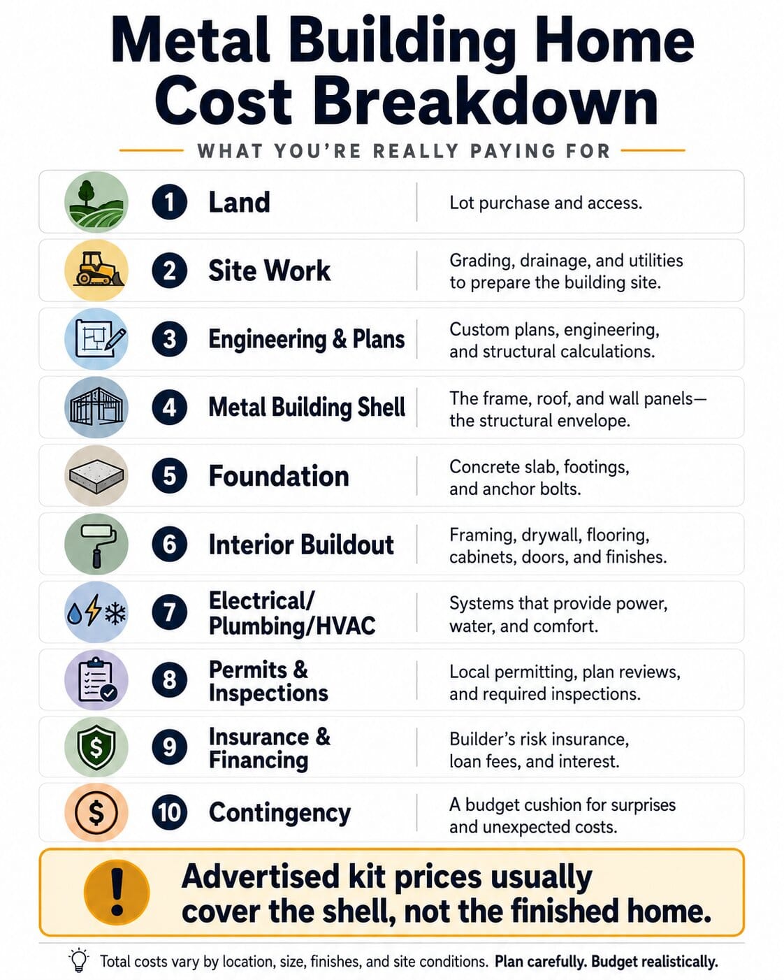 Metal Building Home Cost Breakdown