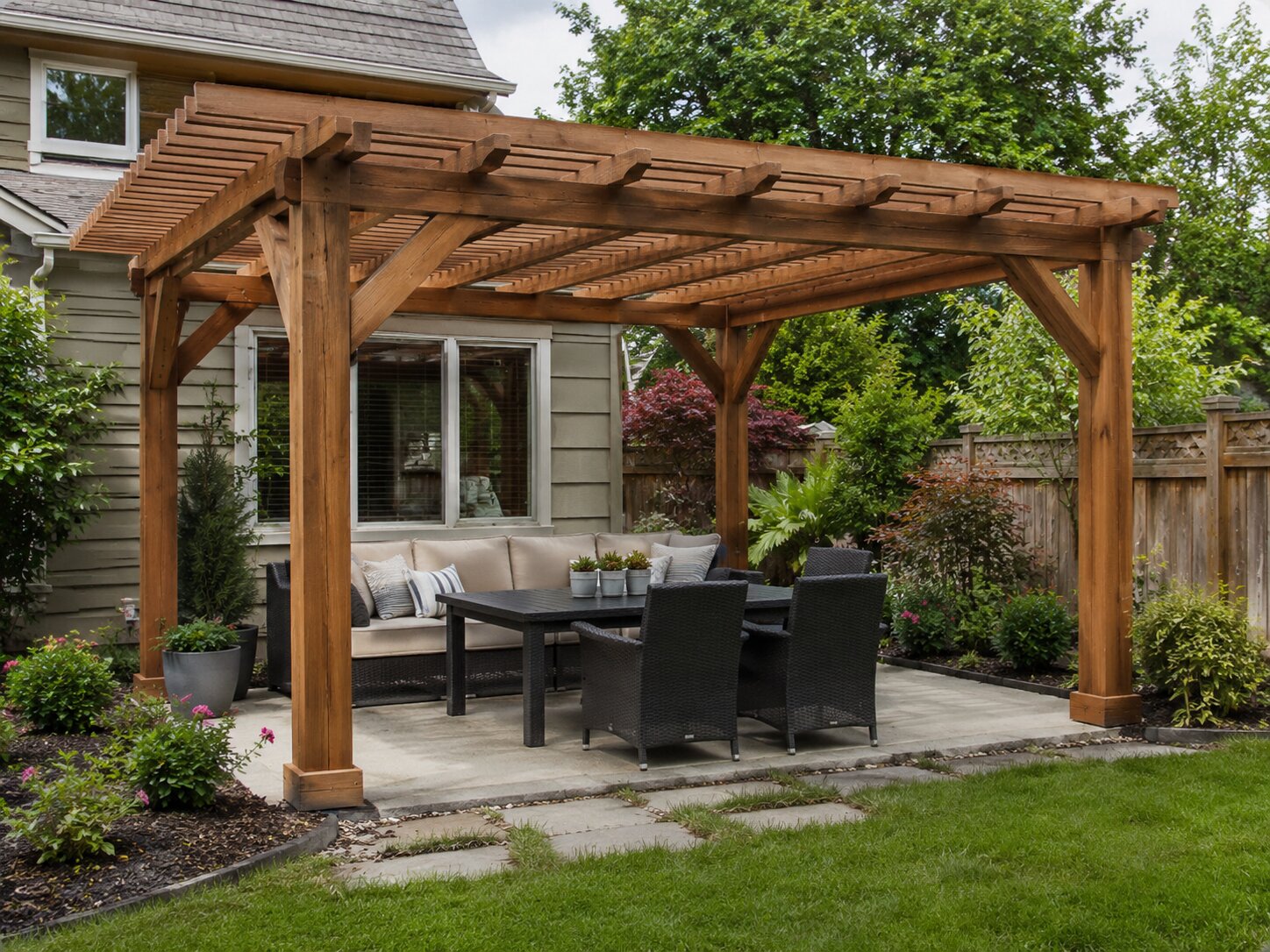 Simple Wood Pergola Patio Cover