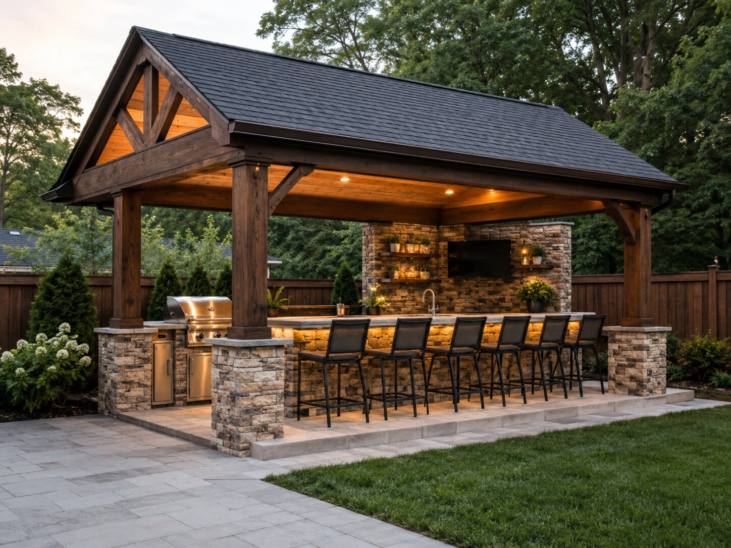 Outdoor Kitchen Patio Pavilion