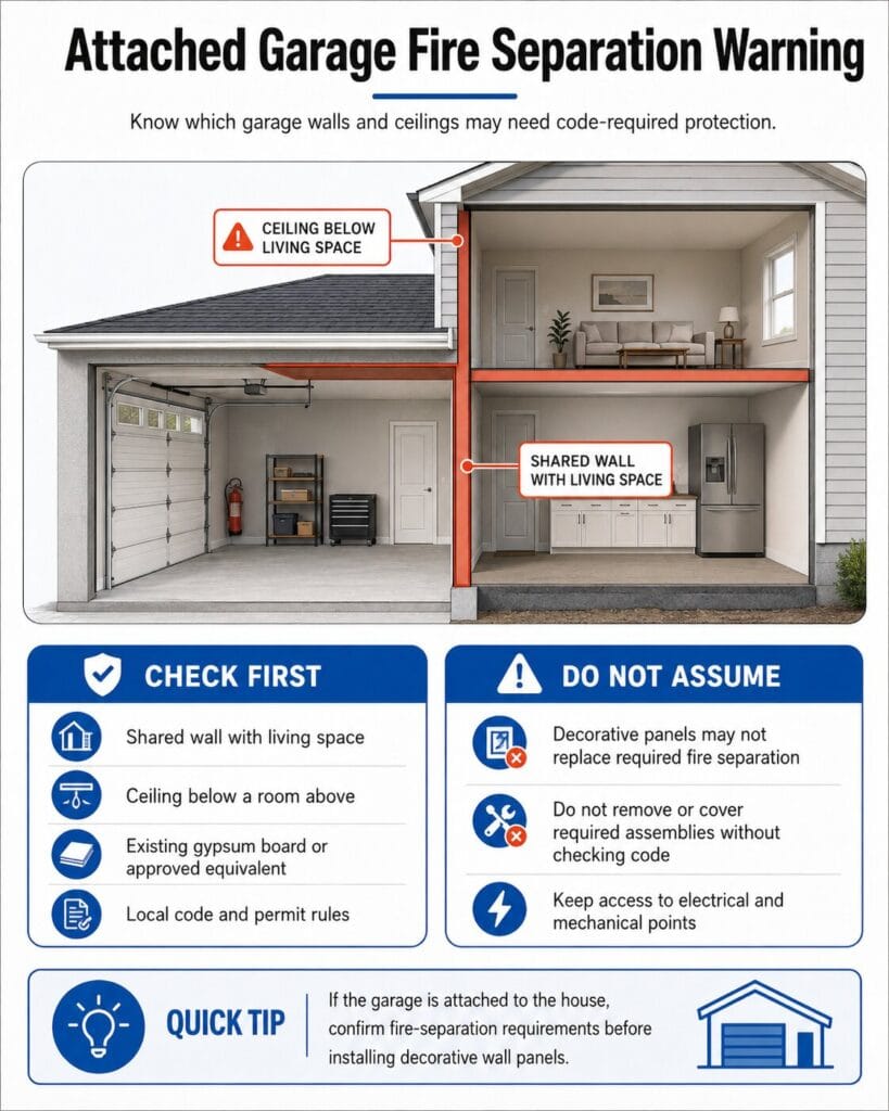 Attached Garage Fire Separation Warning