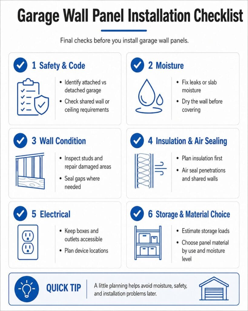 Garage Wall Panel Installation Checklist