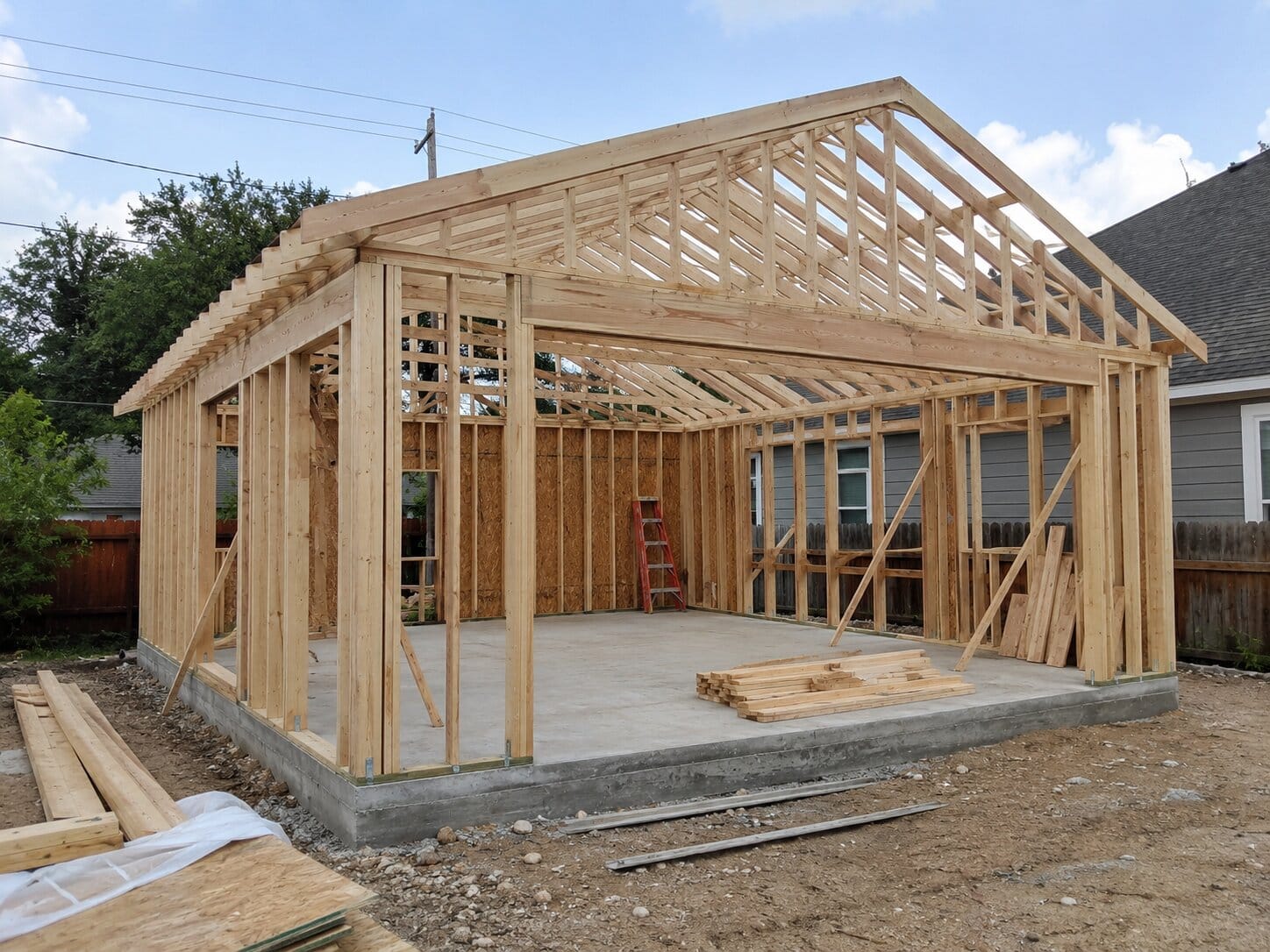 Garage Foundation and Framing Construction